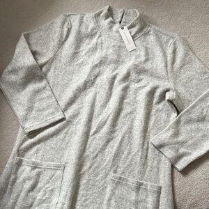Light Gray Mock Neck Tunic dress with Front Pockets!